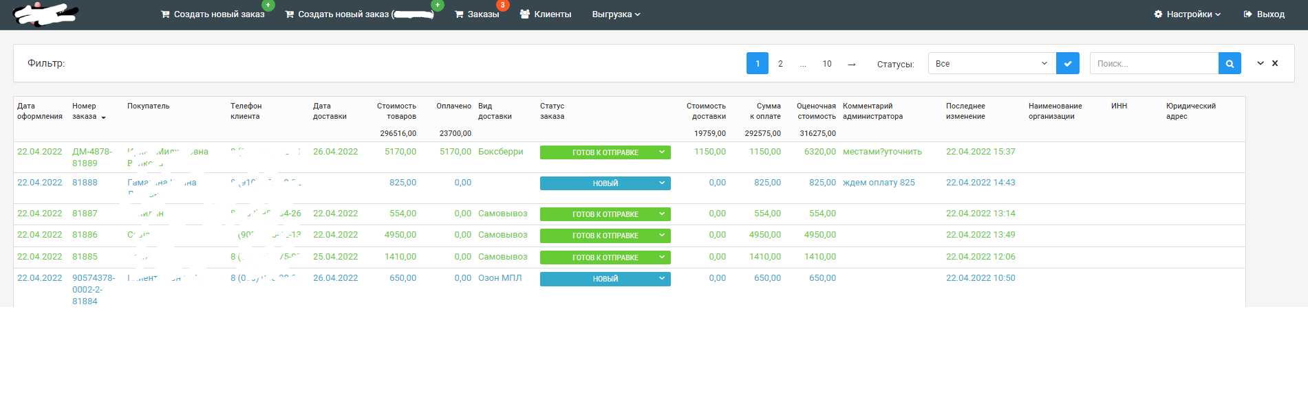 разработка CRM для интернет-магазина