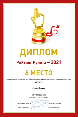 6-е в рейтинге разработчиков интернет-магазинов России